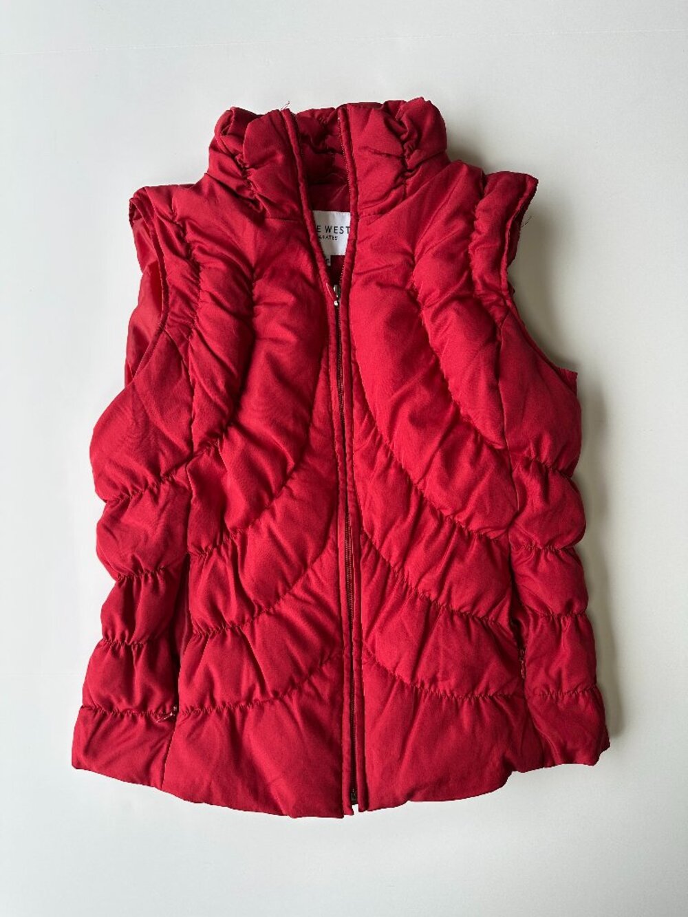 Nine West Puffer Vest Red Women's Medium  60/40 Down Feather Fill